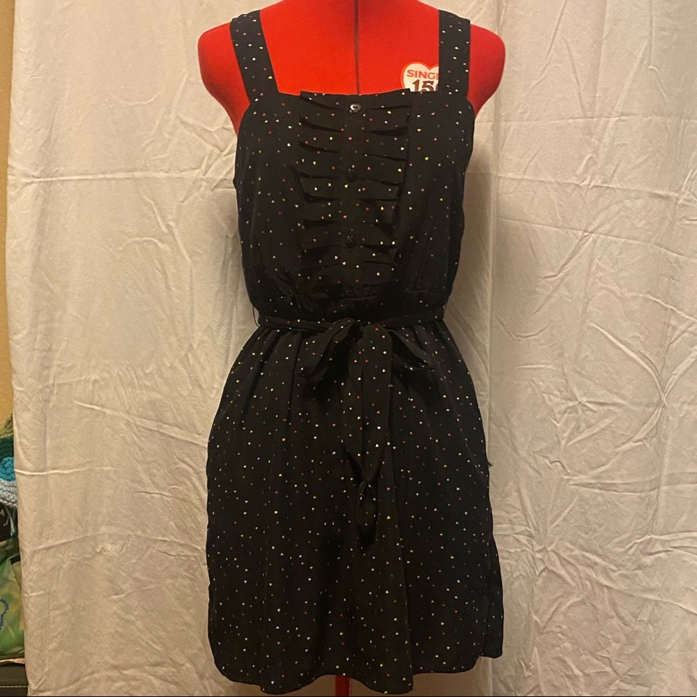 Dark blue dress with lil hearts medium